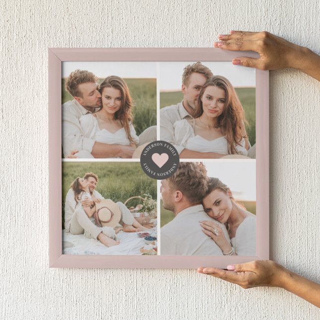 Impressão Em Tela Presente de Foto Personalizada da Família de Colag (Criador carregado)