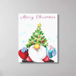 Impressão Em Tela Presente de Impressão de Tela de Natal Gnome com P