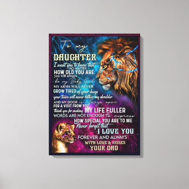 Impressão Em Tela Presente de pai para a filha - Para a minha filha (Frente)