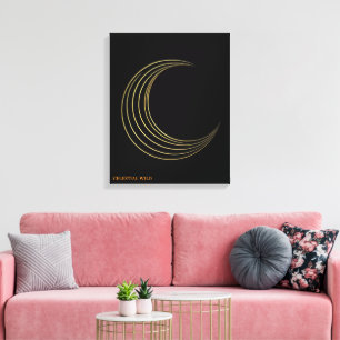 Impressão Em Tela Presente de Tela de Arte Celestial Lua Crescente D