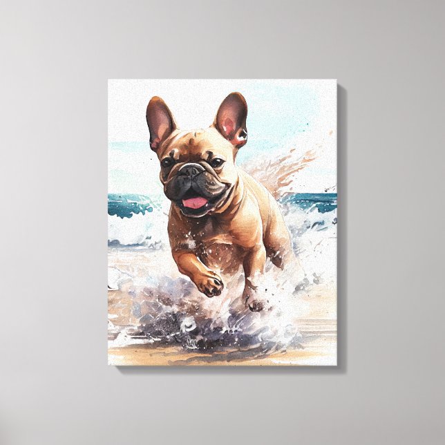 Impressão Em Tela Presente do Bulldog Francês Frenchie (Frente)