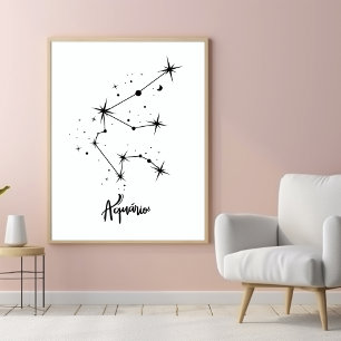 Impressão Em Tela Presente do signo de Aquário Astrologia de Aquário