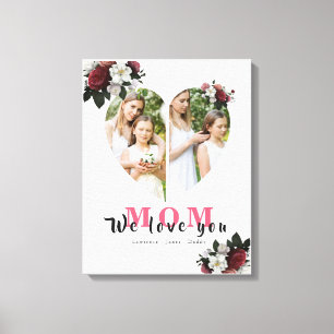 Impressão Em Tela Presente em forma de coração branco moderno para o