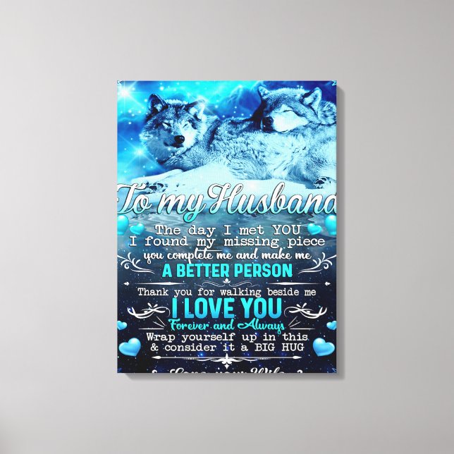Impressão Em Tela Presente Lobo Para Meu Marido, Presente de Anivers (Frente)
