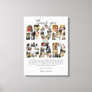 Impressão Em Tela Presente para Mãe e Pai Colagem de Fotos de Famíli