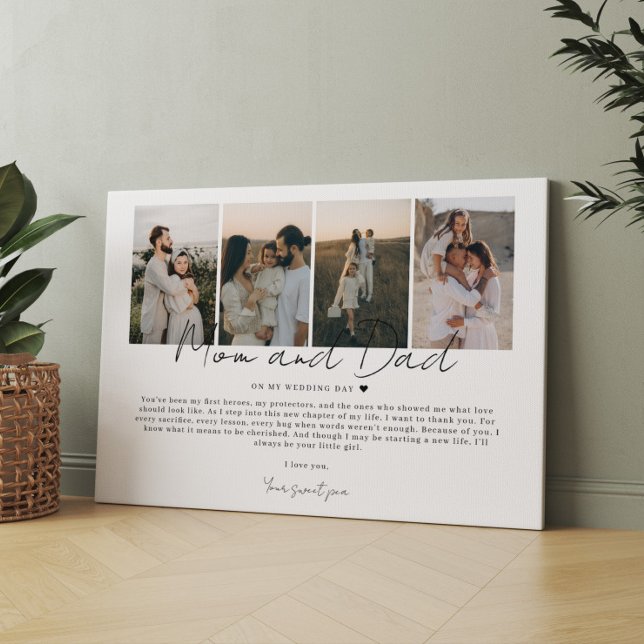 Impressão Em Tela Presente para mamãe e Pai no meu dia de casamento  (Criador carregado)