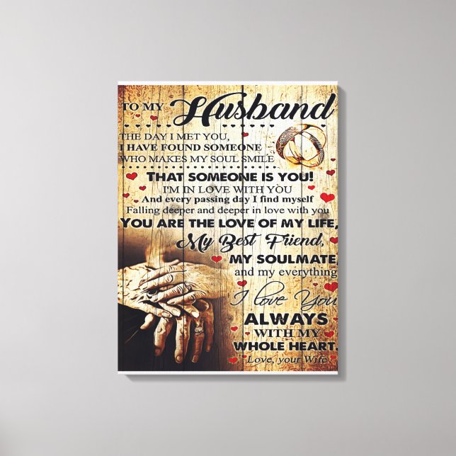 Impressão Em Tela Presente Para Meu Marido, Carta De Amor (Frente)