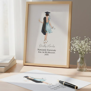 Impressão Em Tela Presente Personalizado de Graduação Faculdade Cust