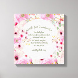 Impressão Em Tela PRESENTE - Vovó Poemas De Netos - PERSONALIZADO