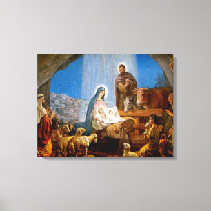 Impressão Em Tela Presentes da cena da natividade para o Natal