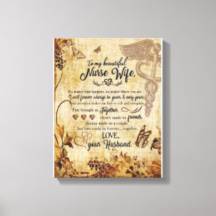 Impressão Em Tela Presentes de Enfermeira  Carta À Minha Linda Espo