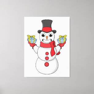 Impressão Em Tela Presentes de Snowman