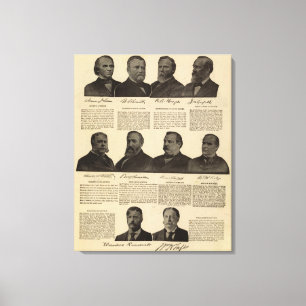 Impressão Em Tela Presidentes E.U., autógrafos, biografias