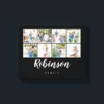 Impressão Em Tela Preto de Colagem da Família de Fotos Monogramas 8<br><div class="desc">Use suas fotos favoritas para fazer um espetáculo divertido para decorar sua casa.</div>