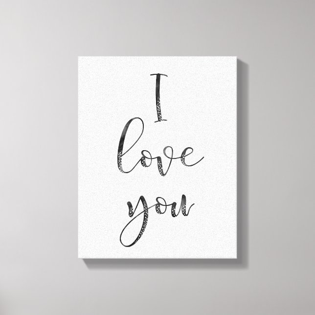 Impressão Em Tela Preto e Branco Eu Te Amo (Frente)