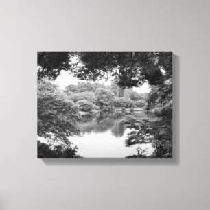 Impressão Em Tela Preto e branco, legal, natureza única e lago