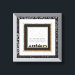 Impressão Em Tela Preto e Dourado Falso Hafrashat Challah de Jerusal<br><div class="desc">Nossa impressão em tela Hafrashat Challah emoldurada em Preto, Branco, Cinza e Ouro (simulado) de Jerusalém foi criada sob encomenda para uma amiga com uma cozinha em Preto e Branco. Um belo presente para um banho, dia das mães ou qualquer outro dia. Porque o seu Challah é uma obra de...</div>