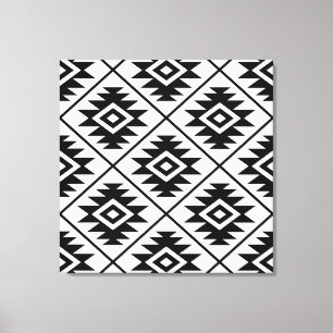 Impressão Em Tela Preto grande estilizado de Ptn do símbolo asteca