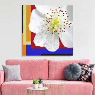 Impressão Em Tela Primavera Branco Brilhante Blossom de Arte Fina Co