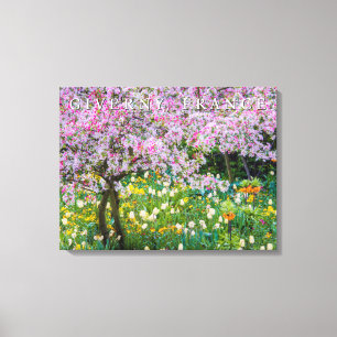 Impressão Em Tela Primavera no Jardim de Claude Monet