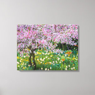 Impressão Em Tela Primavera no jardim de Claude Monet