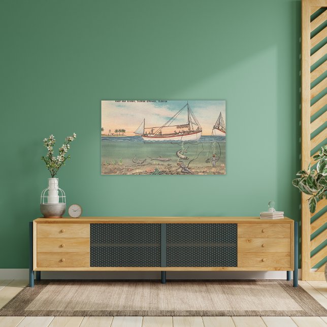 Impressão Em Tela Primaveras de Tarpon, FL - Vista do Barco e do Mar (Criador carregado)