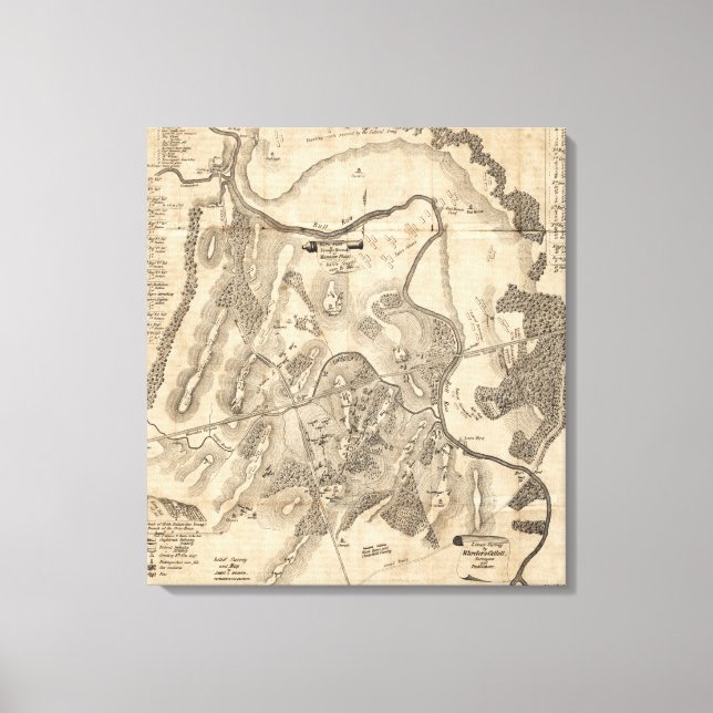 Impressão Em Tela Primeira Batalha de Bull Run - Guerra Civil Panorâ (Frente)