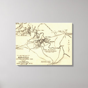 Impressão Em Tela Primeira batalha do funcionamento de Bull - guerra