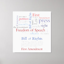 Impressão Em Tela Primeira Emenda - Liberdade de Expressão