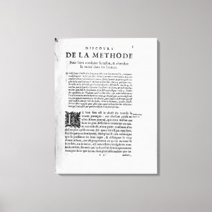 Impressão Em Tela Primeira página de "Discours de la Methode" por