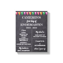 Primeiro dia do jardim de infância Chalkboard sobr