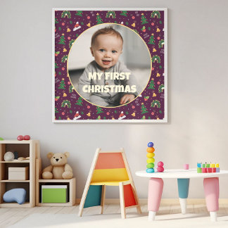 Impressão Em Tela Primeiro presente de Natal personalizado para a fi
