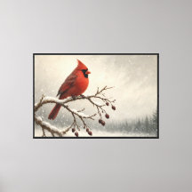 Primeiro Visitante de Neve Inverno Cardinal