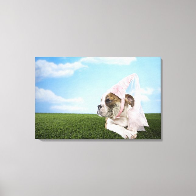 Impressão Em Tela Princesa de cachorrinhos Bull Dog (Frente)