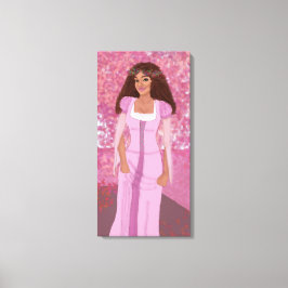 Impressão Em Tela Princesa na Floresta Rosa | Fairytale | Whimsical