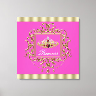 Impressão em tela Princesa Rosa Quente Elegante