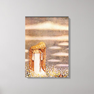 Impressão Em Tela “Princesa Tuvstarr” Aquarela de John Bauer