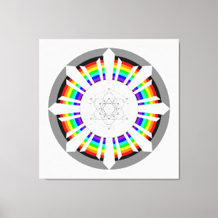 Impressão Em Tela Prismo Cubo Arco-Íris de Metatron