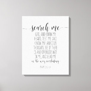 Impressão Em Tela Procure-Me Deus E Conheça O Meu Coração, Salm 139: