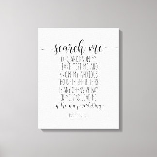 Impressão Em Tela Procure-Me Deus E Conheça O Meu Coração, Salm 139: