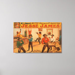 Impressão Em Tela Produção espectacular ocidental de Jesse James