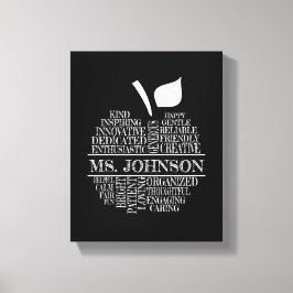 Impressão Em Tela Professora Typografia Apple em preto e branco