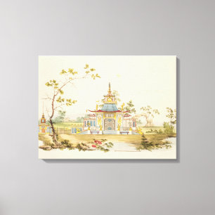 Impressão Em Tela Projete para um templo chinês, c.1810 (caneta &