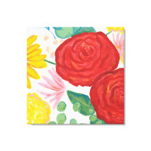 Promise Rosa Watercolor Nature Red Yellow Floral