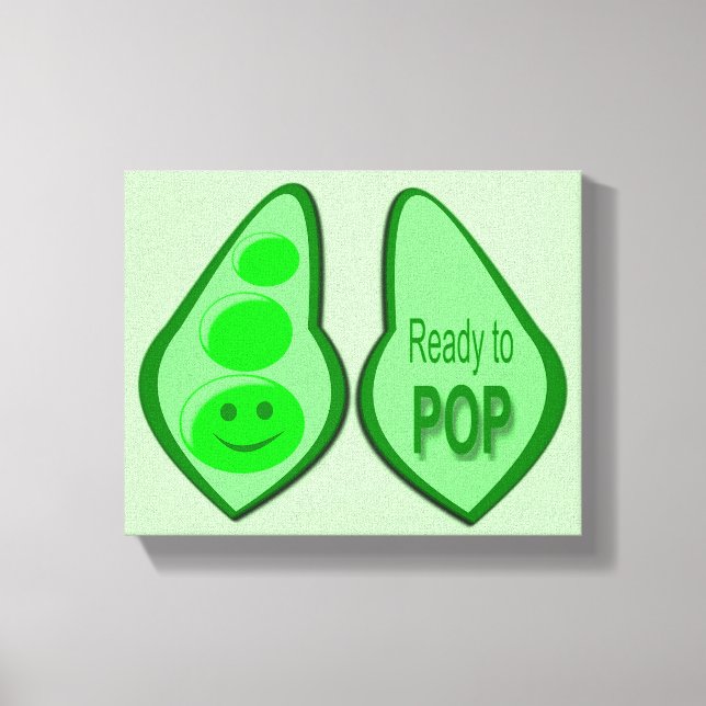Impressão Em Tela Prontos para a Pop Grávida de Ervilha Verde (Frente)
