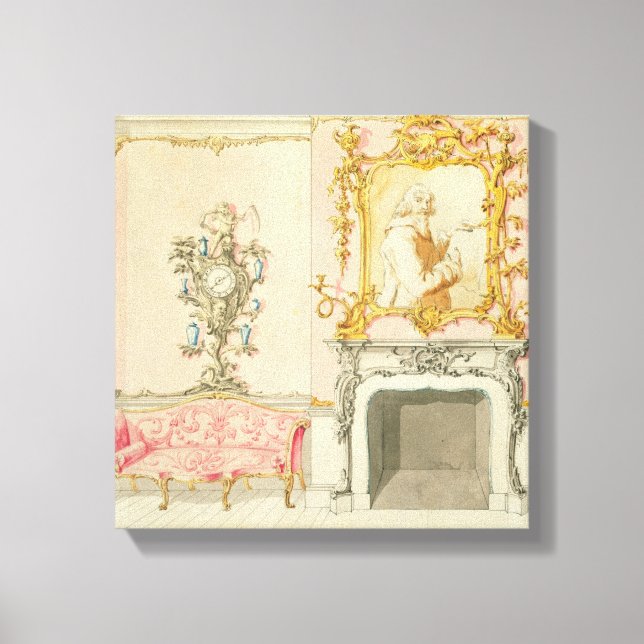 Impressão Em Tela Proposta de interior da sala de desenho, 1755-60 ( (Frente)