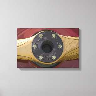 Impressão Em Tela Propulsor de Avião de Madeira