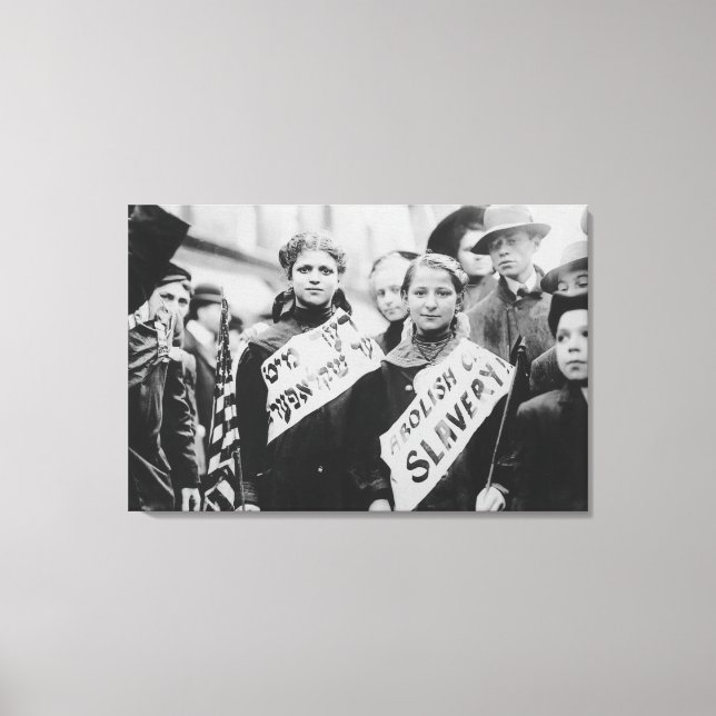 Impressão Em Tela Protesto contra o trabalho infantil no desfile do  (Frente)