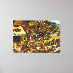 Impressão Em Tela Provérbio de Pieter Bruegel Netherlandish