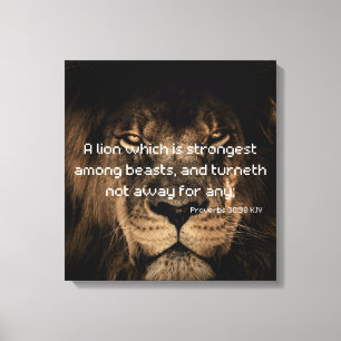 Impressão Em Tela Proverbs 30:30 Bíblia Verse Lion Arte